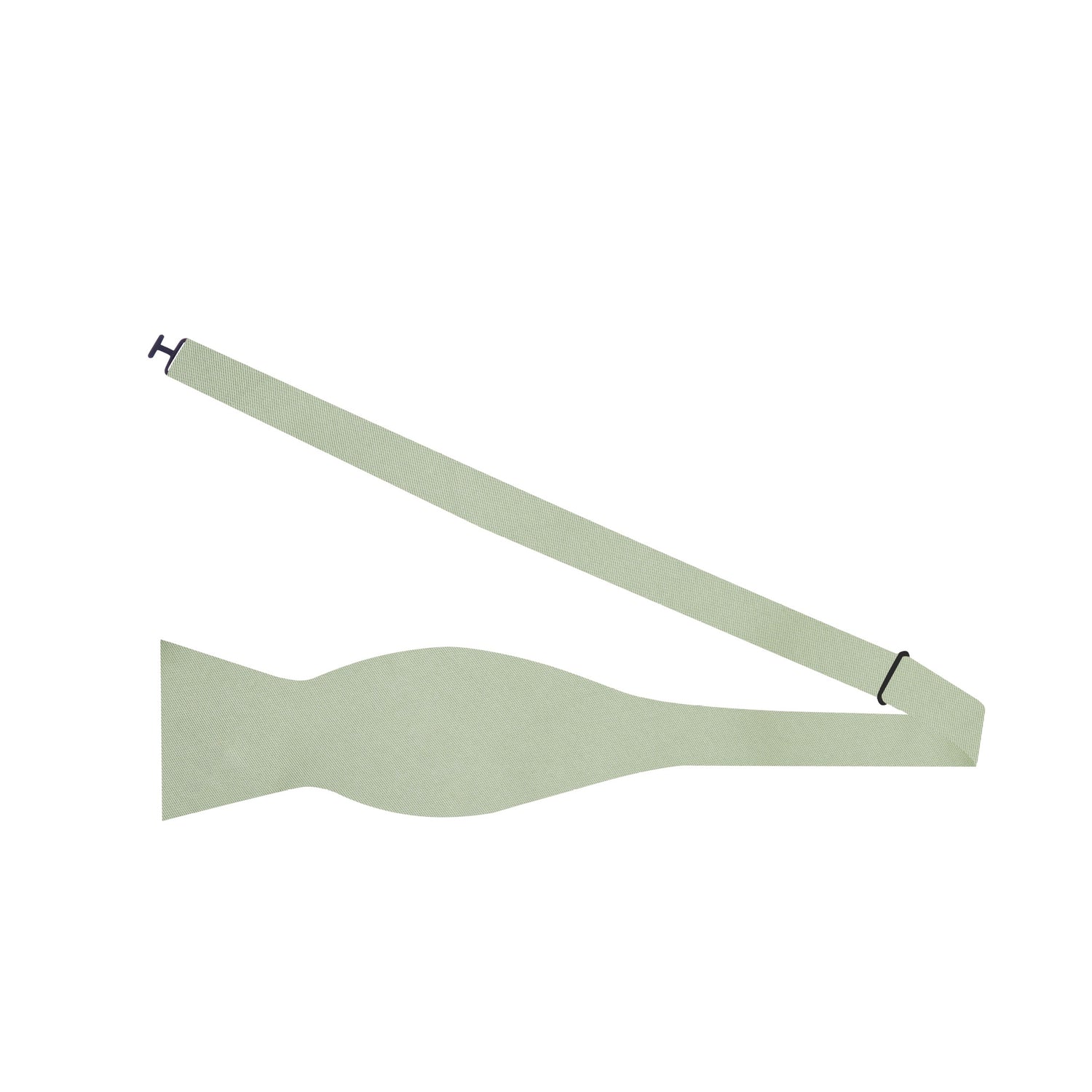 Self Tie: Solid Glossy Laurel Green Silk Bow Tie 