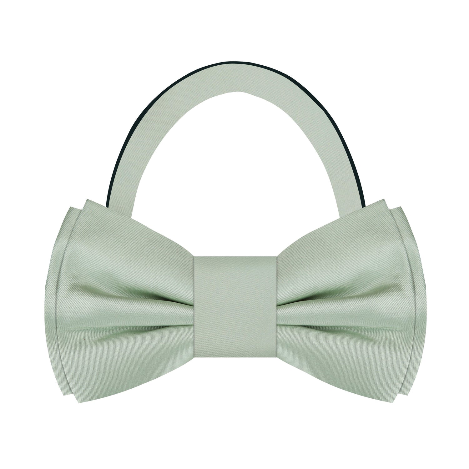 Pre Tied: Light Sage Solid Glossy Silk Bow Tie 