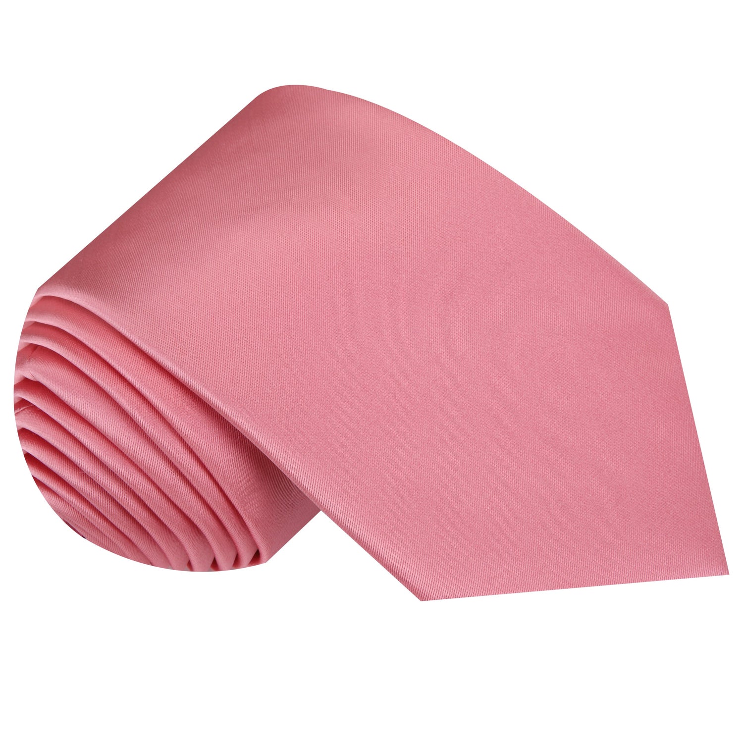 Solid Glossy Salmon Pink Tie