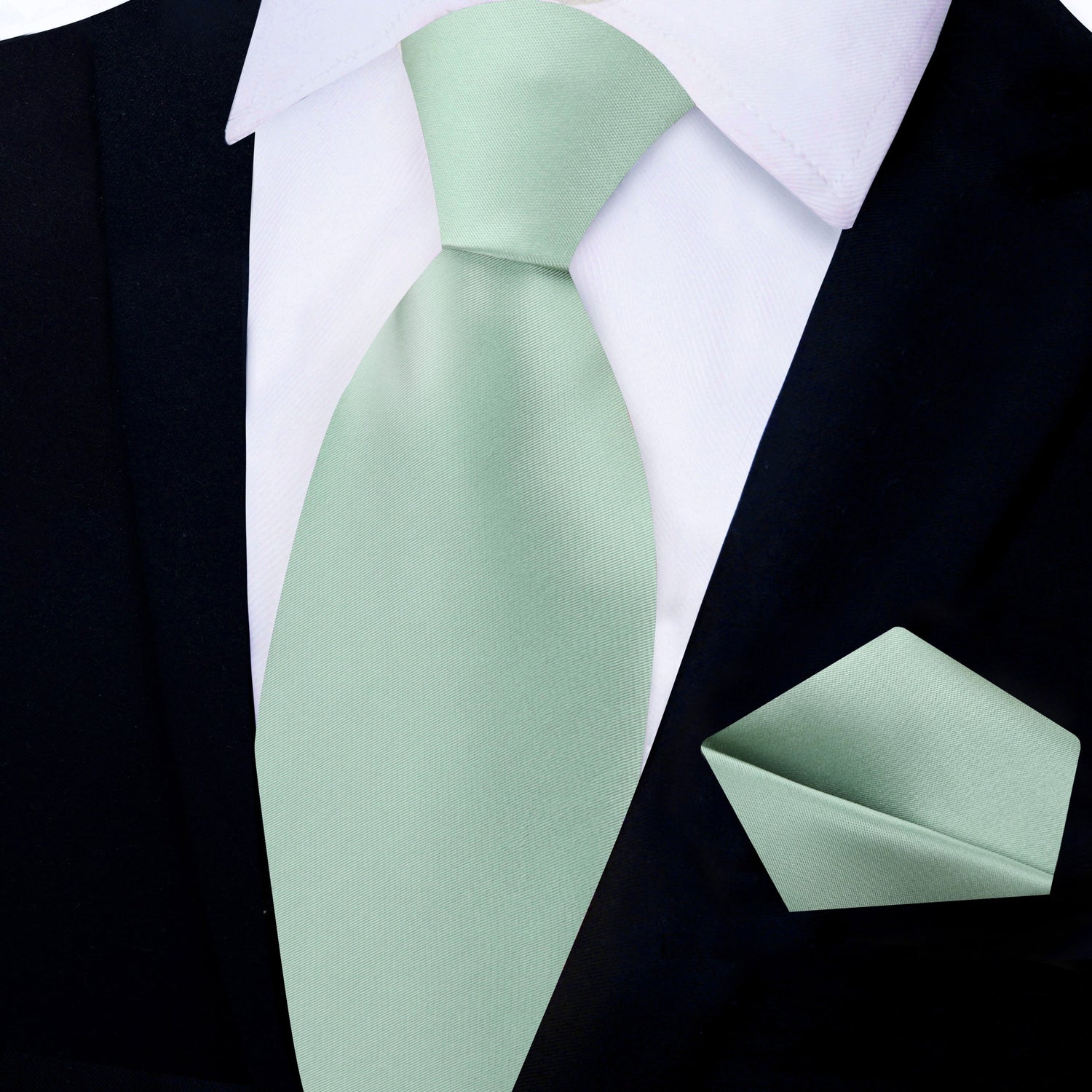 Stone Pistachio Green Tie and Pocket Square