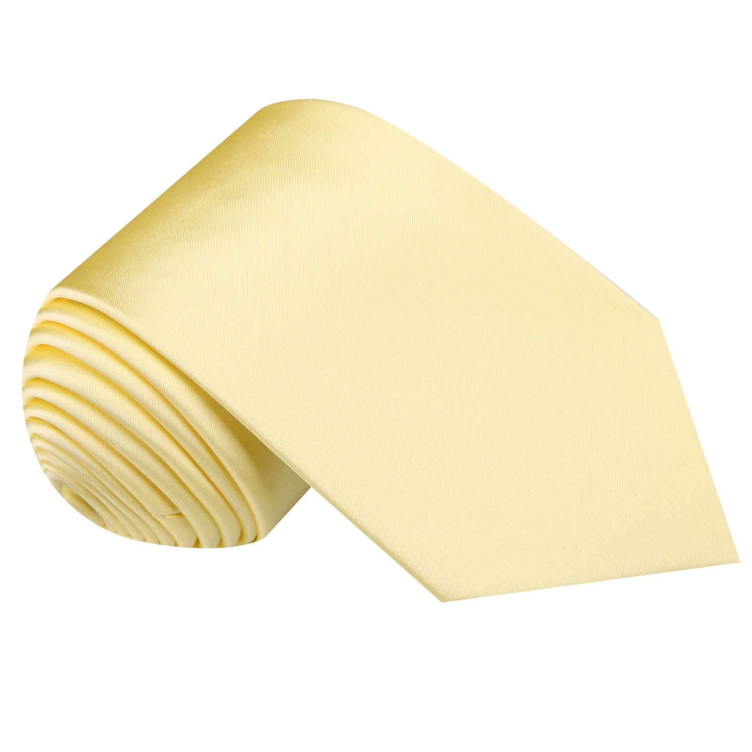 Solid Glossy Sugar Cookie Yellow Silk Necktie 