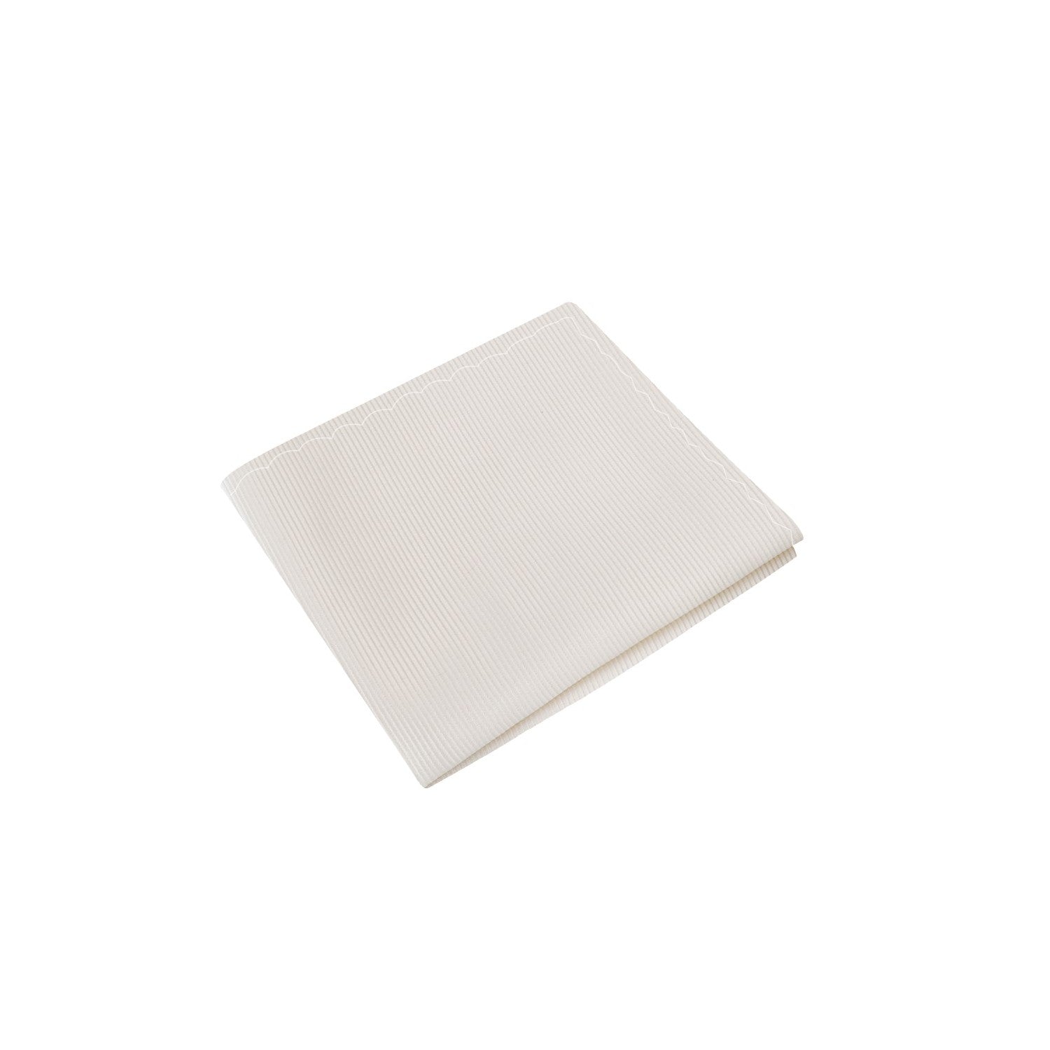 A Solid Cream Pattern Silk Pocket Square