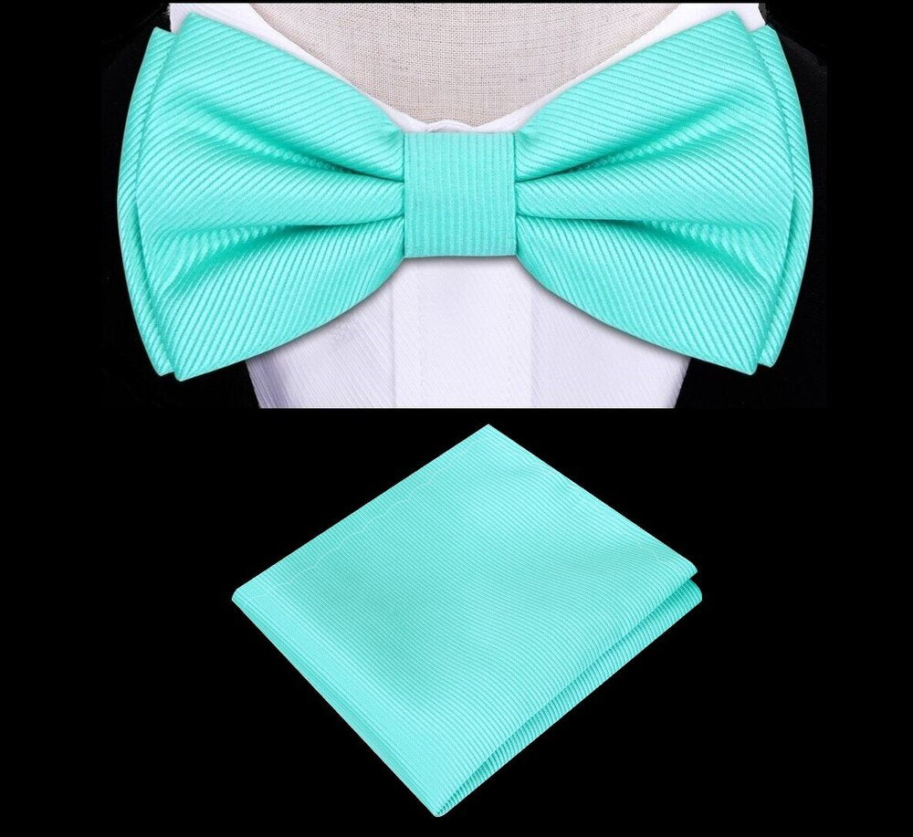 Mint Bow Tie and Pocket Square||Mint