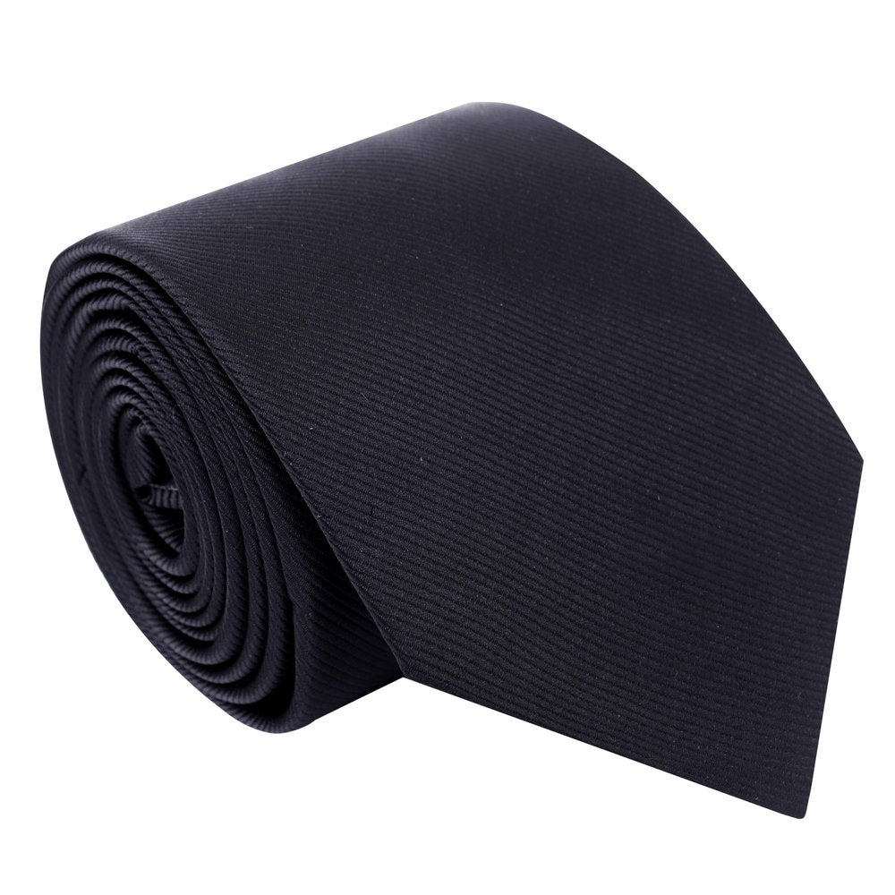 A Solid Black Colored Silk Necktie  ||Black