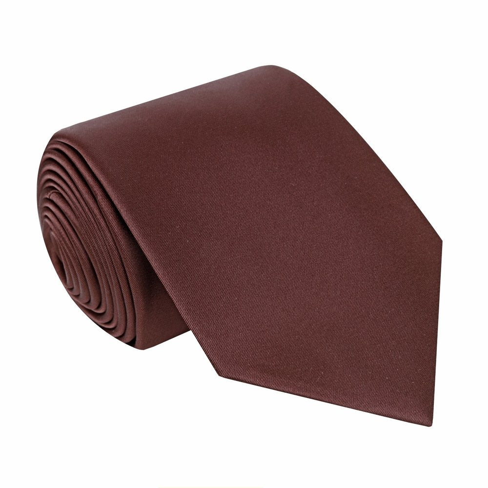 A Solid Brown Pattern Silk Necktie ||Brown