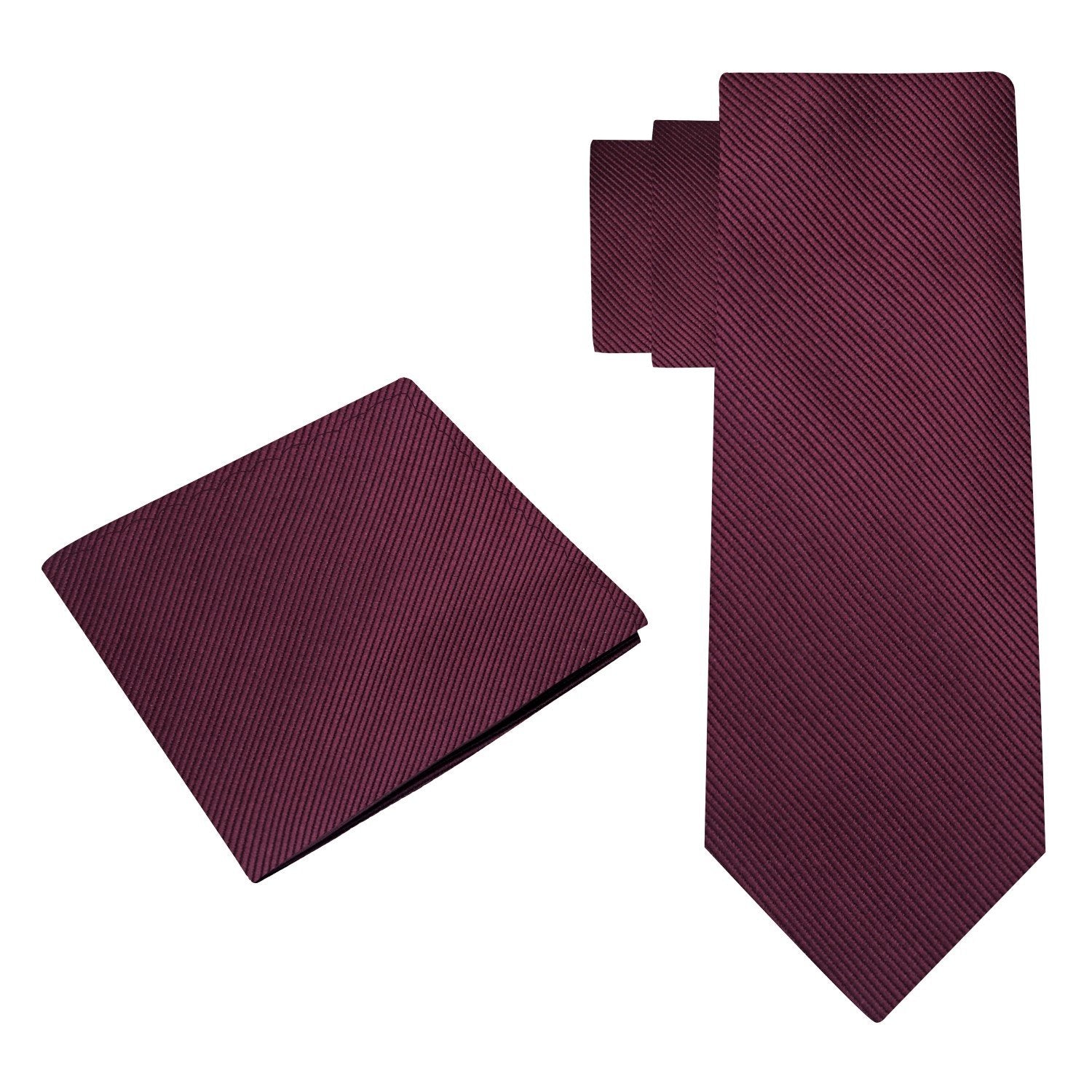 Alt View: Solid Malbec Tie and Pocket Square