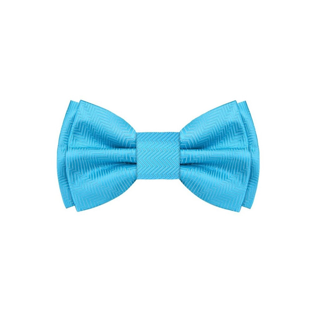 A Solid Electric Blue Pattern Silk Self Tie Bow Tie