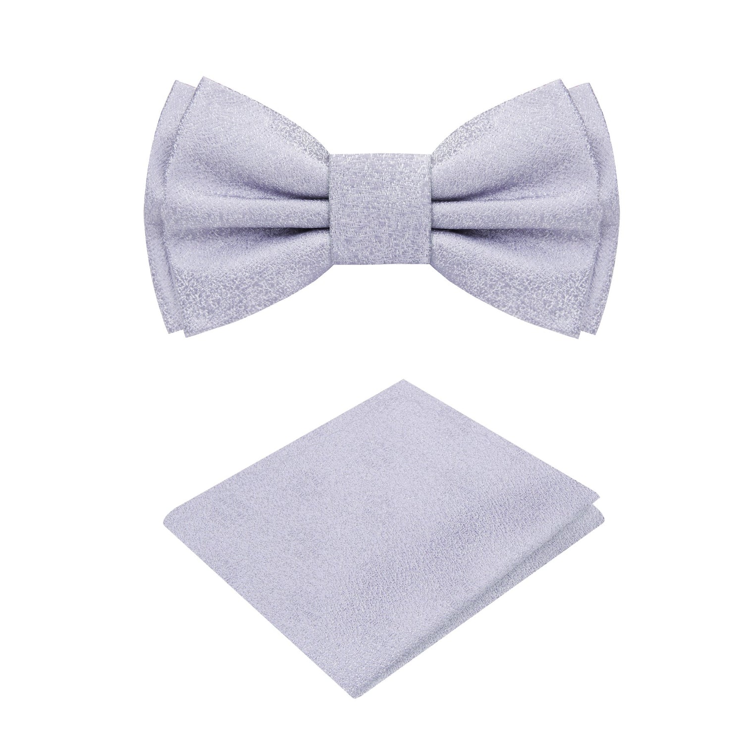 Shimmer Silver Bow Tie and Square