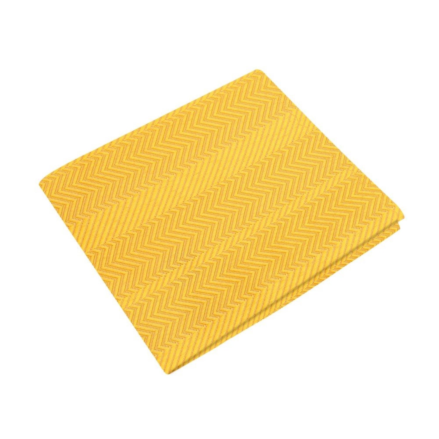 A Solid Tuscany Yellow Color with Sophisticated Lined Texture Silk Pocket Square