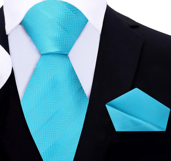 Luxury Arabic Navy Blue Pattern Necktie & Pocket Square Set at  Men's  Clothing store