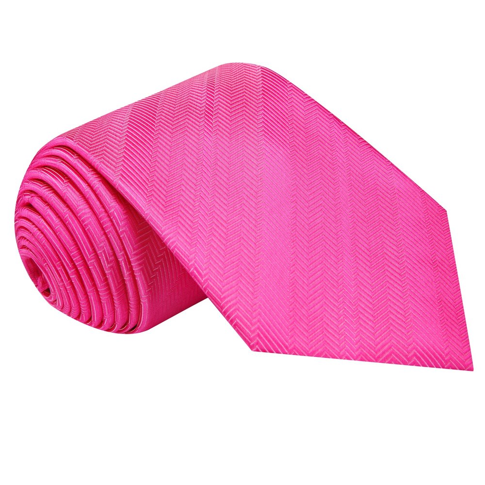 A Solid Fandango Pink Pattern Silk Necktie||Fandango Pink