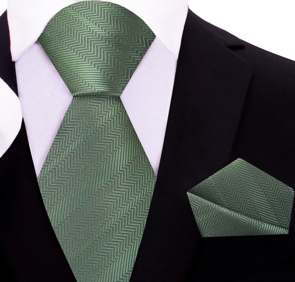 Juniper Green Tie and Square||Juniper Green