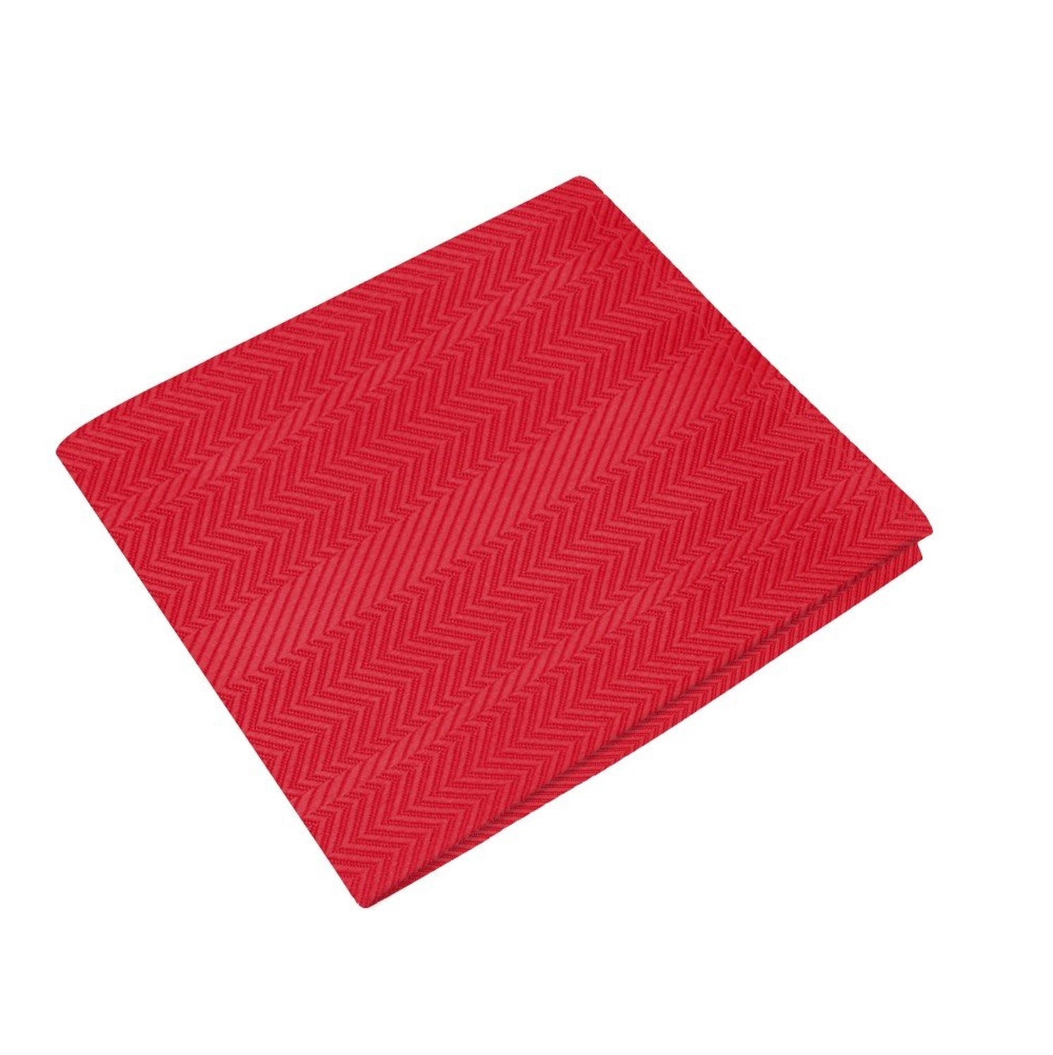 A Real Red Color With Sophisticated Lined Texture Pocket Square