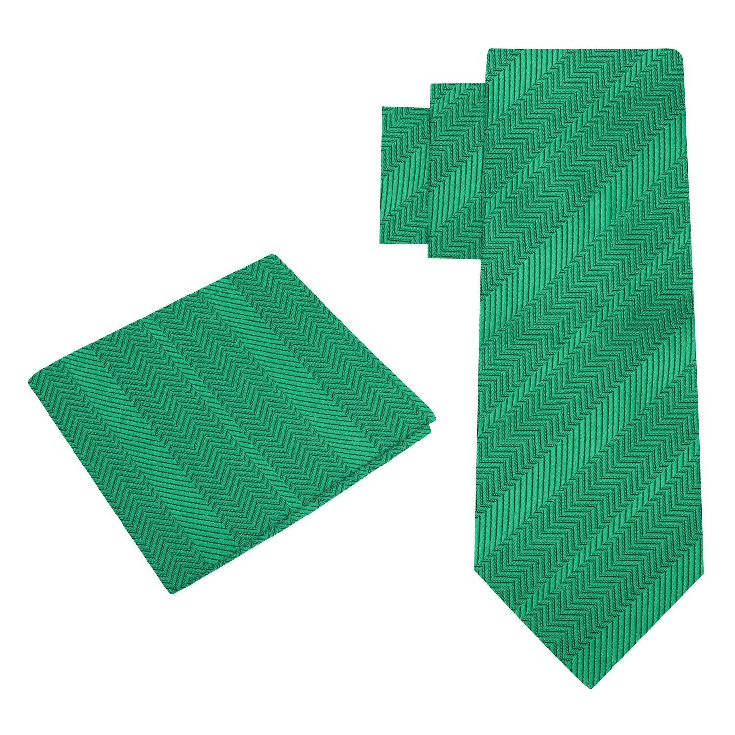 Alt View: Shamrock Green Tie and Pocket Square