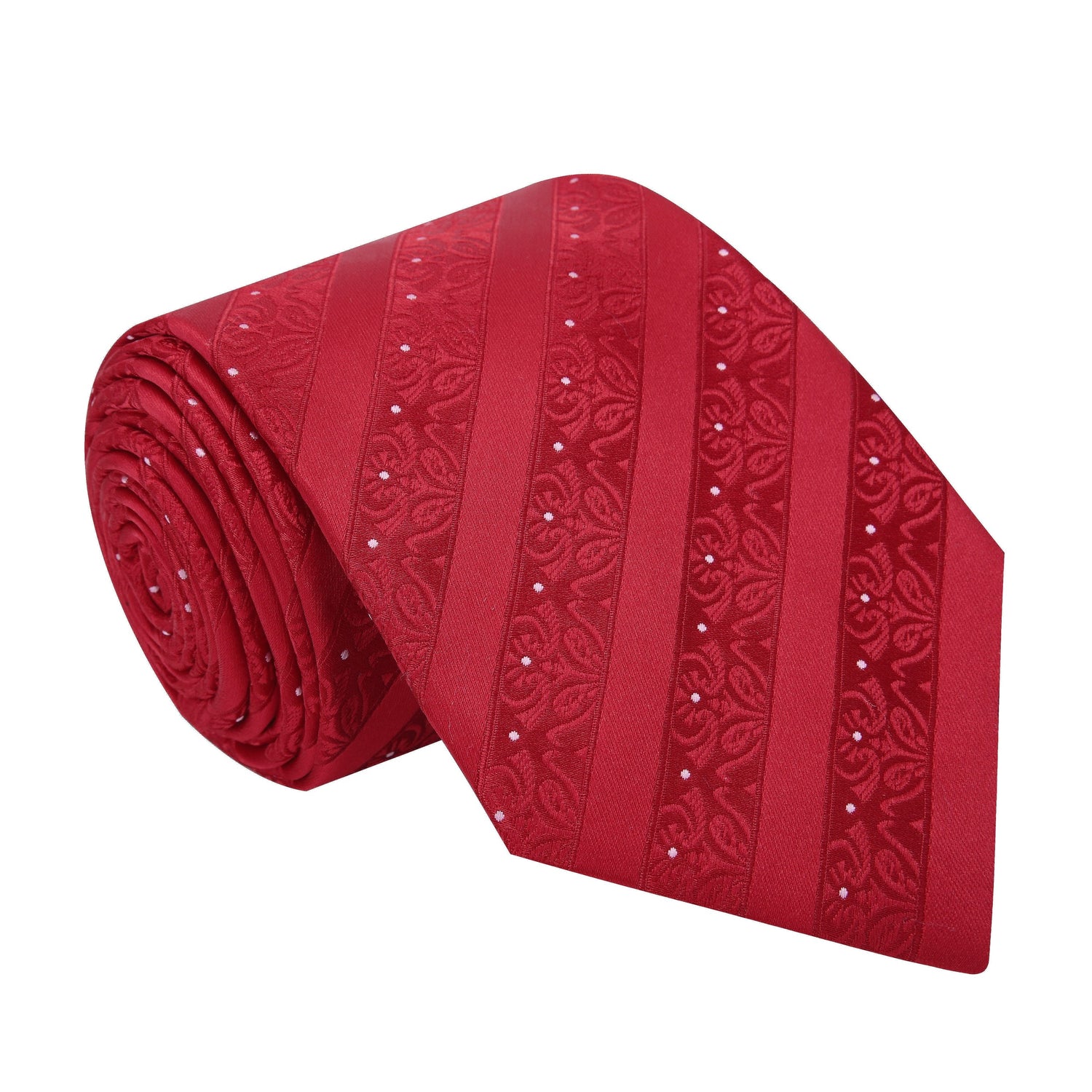 Single Tie: Sparkling Red Detailed Floral Tie 