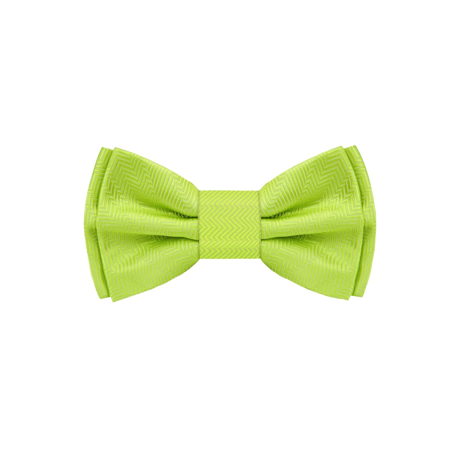 A Sweet Lime Green Pattern Silk Self Tie Bow Tie
