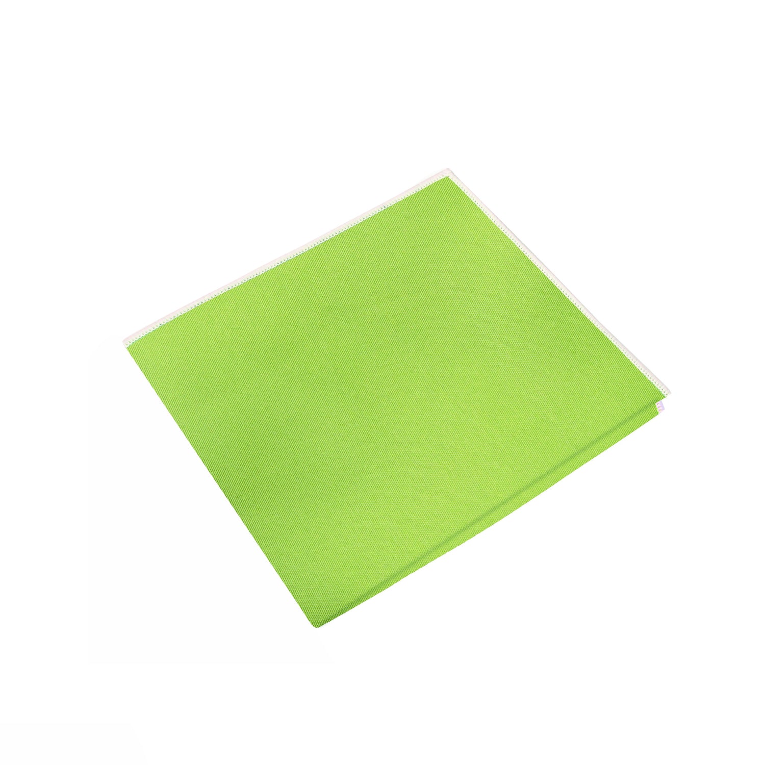 Lime Green with White Edges Pocket Square