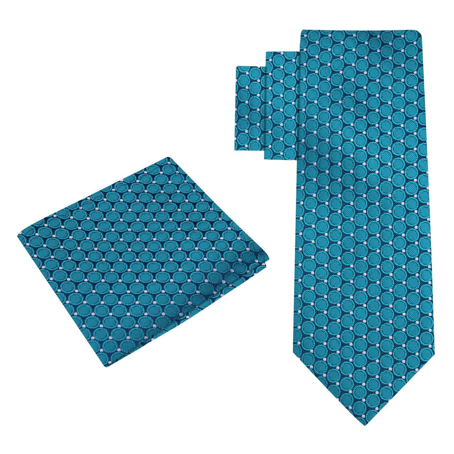 Alt View: Teal, Blue Circles Tie and Square