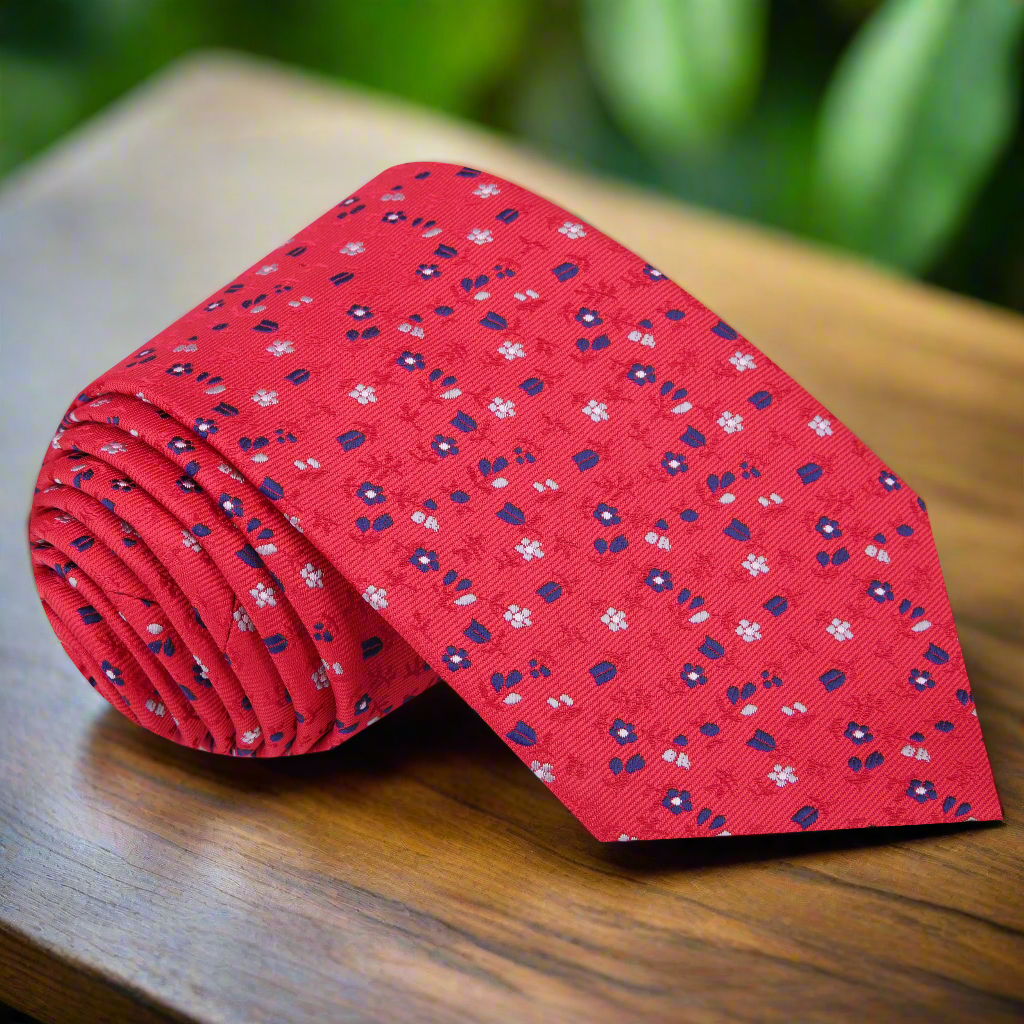 Red Floral Tie 