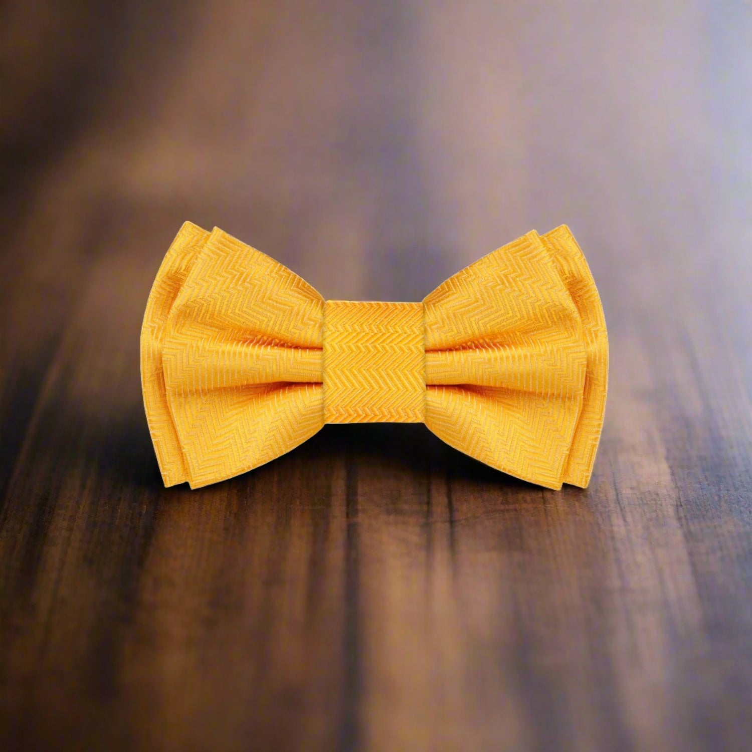 A Tuscany Yellow Solid Pattern Self Tie Bow Tie 