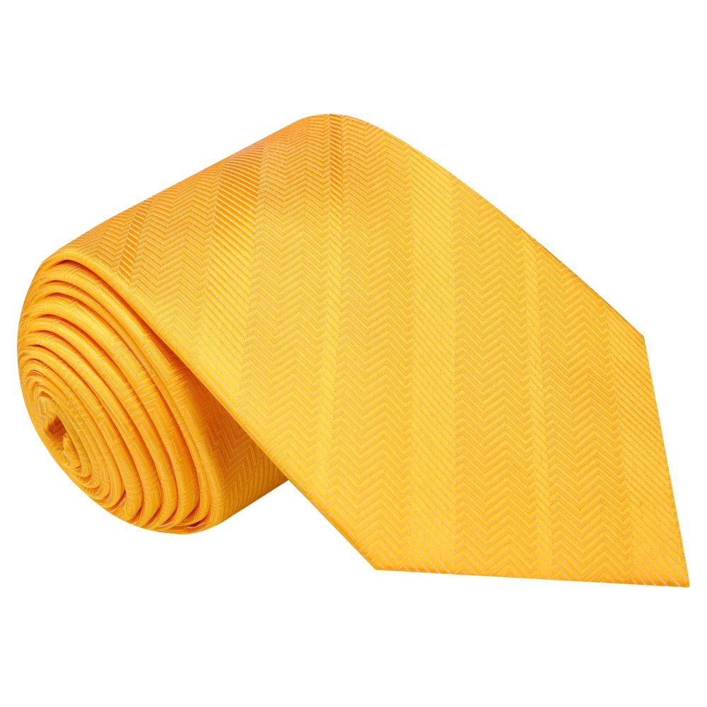 Tuscany Yellow Solid Silk Necktie  