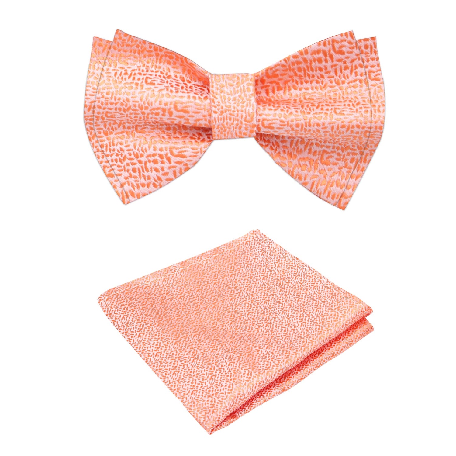 Coral Shimmer Bow Tie and Square