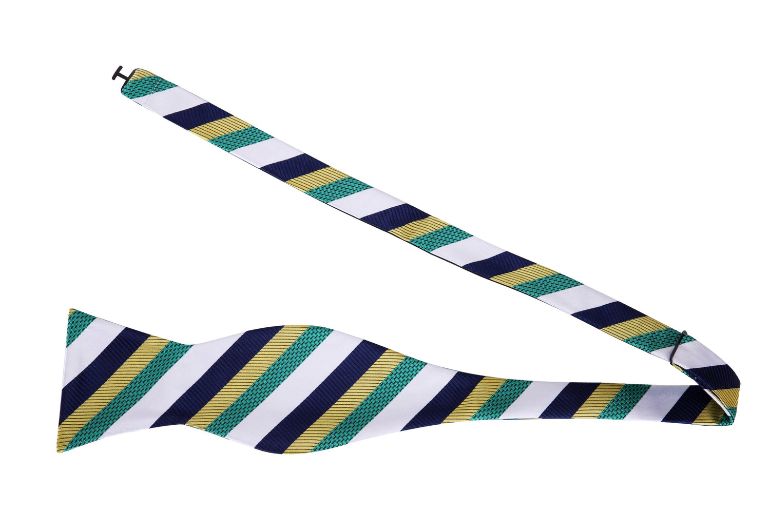 Alt View: Green, Gold, Blue Stripe Bow Tie