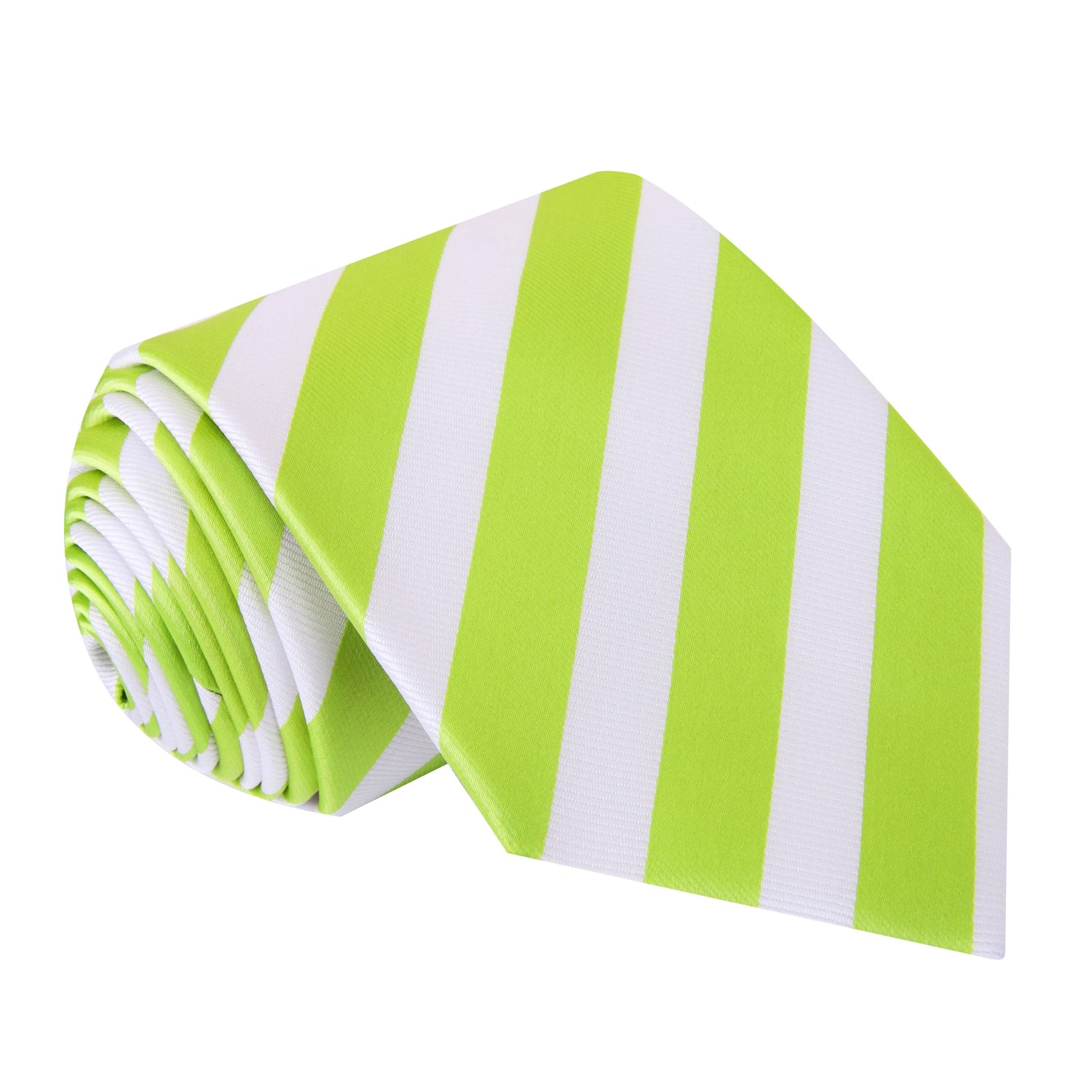 White, Green Block Stripe Tie