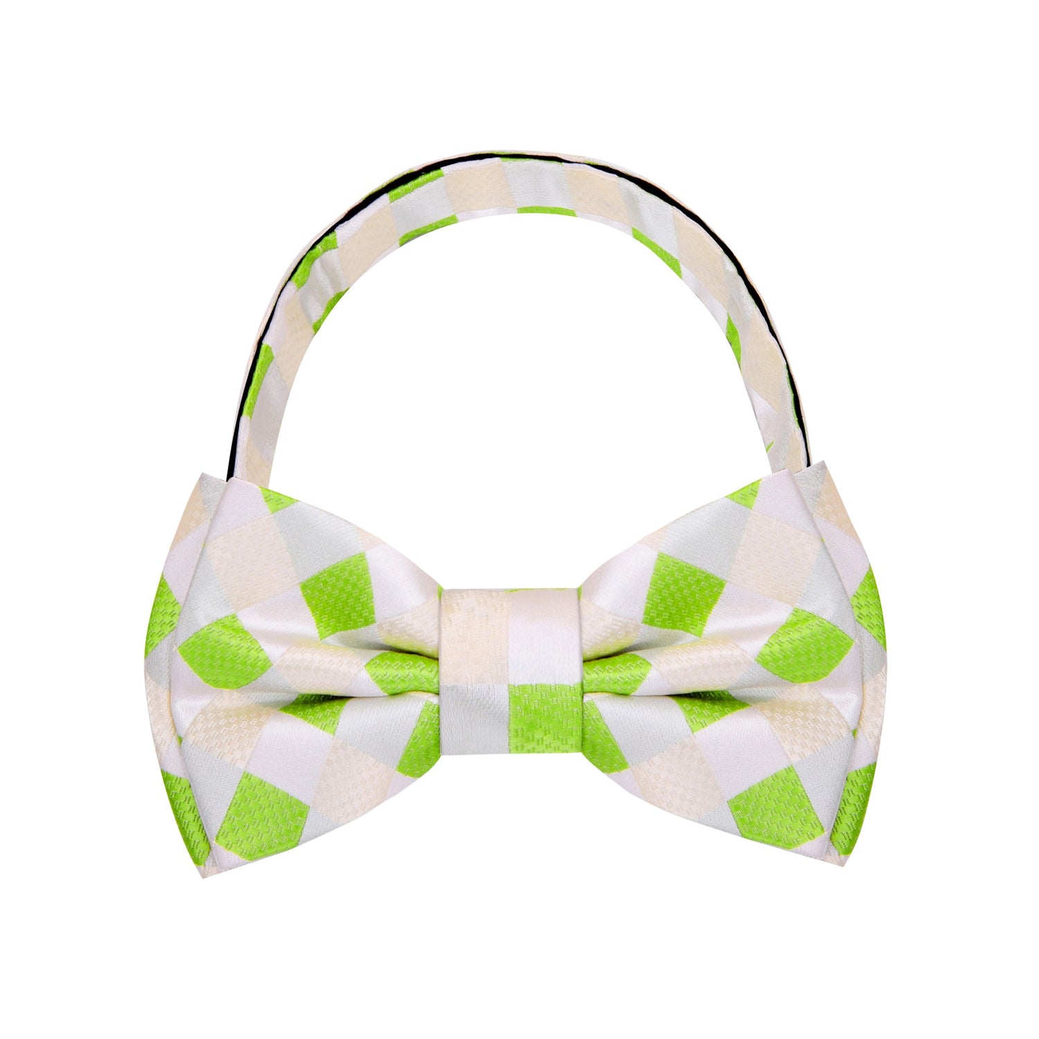 White, Green, Light Brown Pre Tied Bow Tie