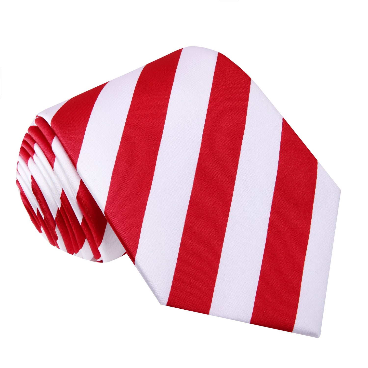 White and Red Block Stripe Tie