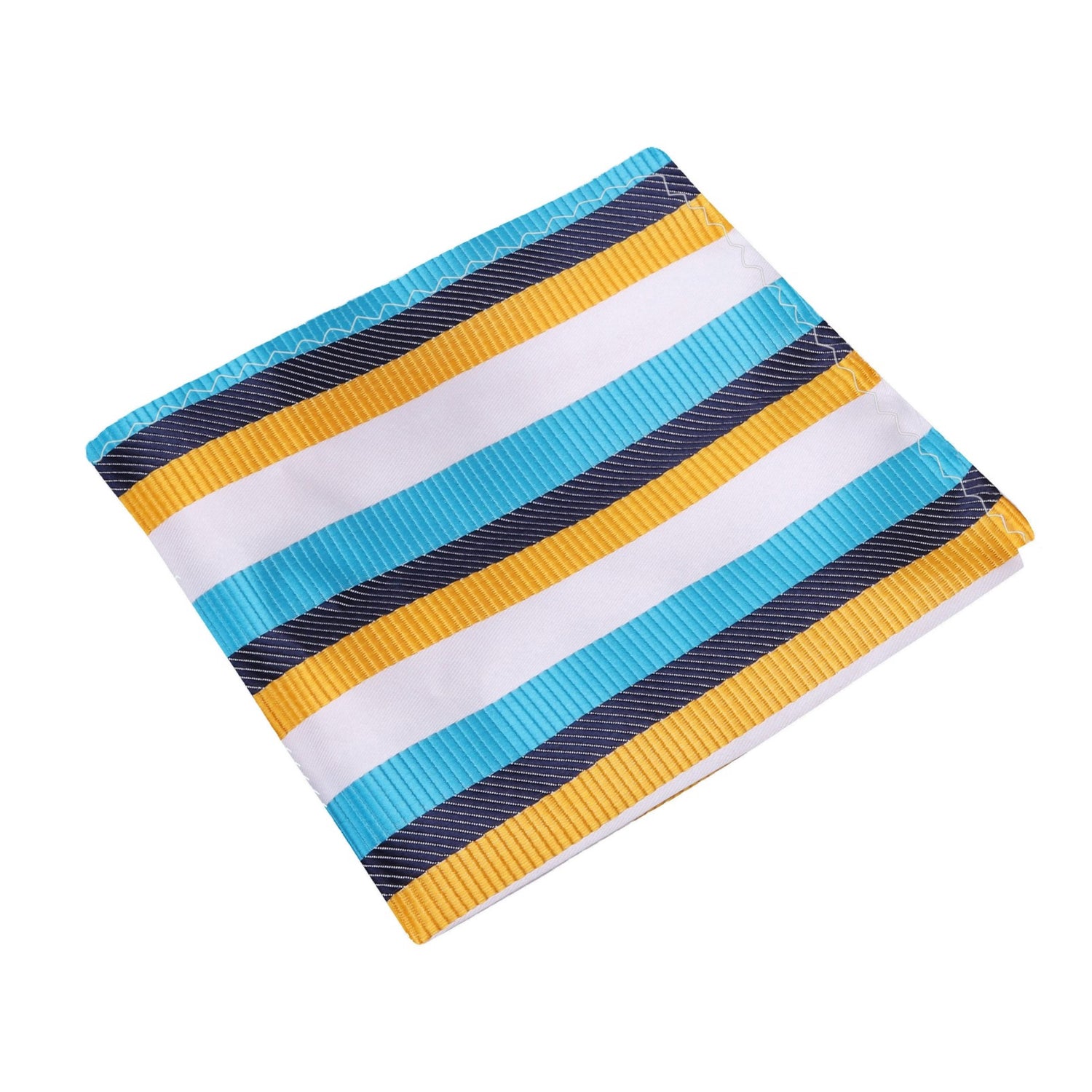 White Yellow Blue Princeton React Stripe Pocket Square