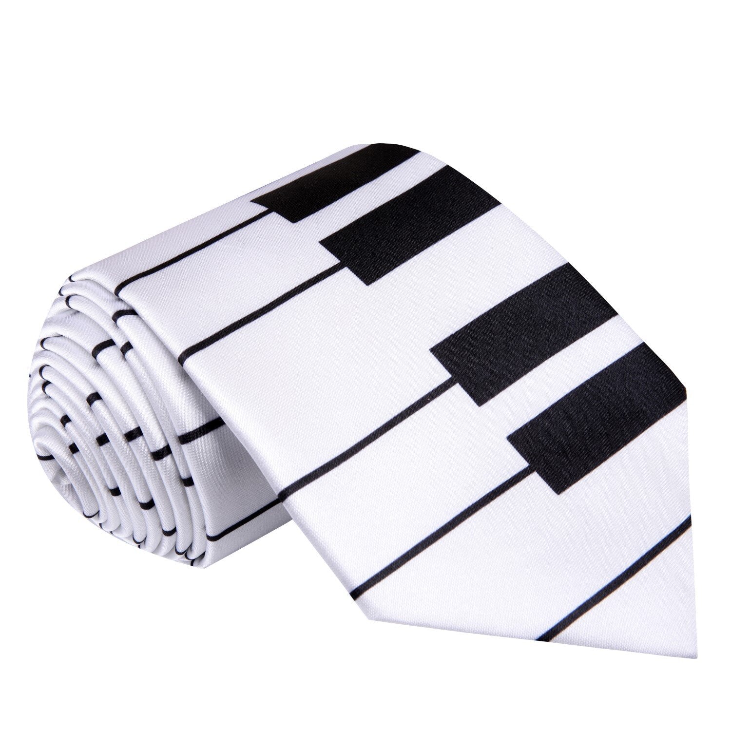 Black, White Keyboard Tie and Pocket SquareBlack, White Keyboard Tie and Pocket Square