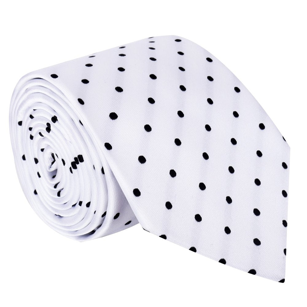 White with Small Black Dots Tie 