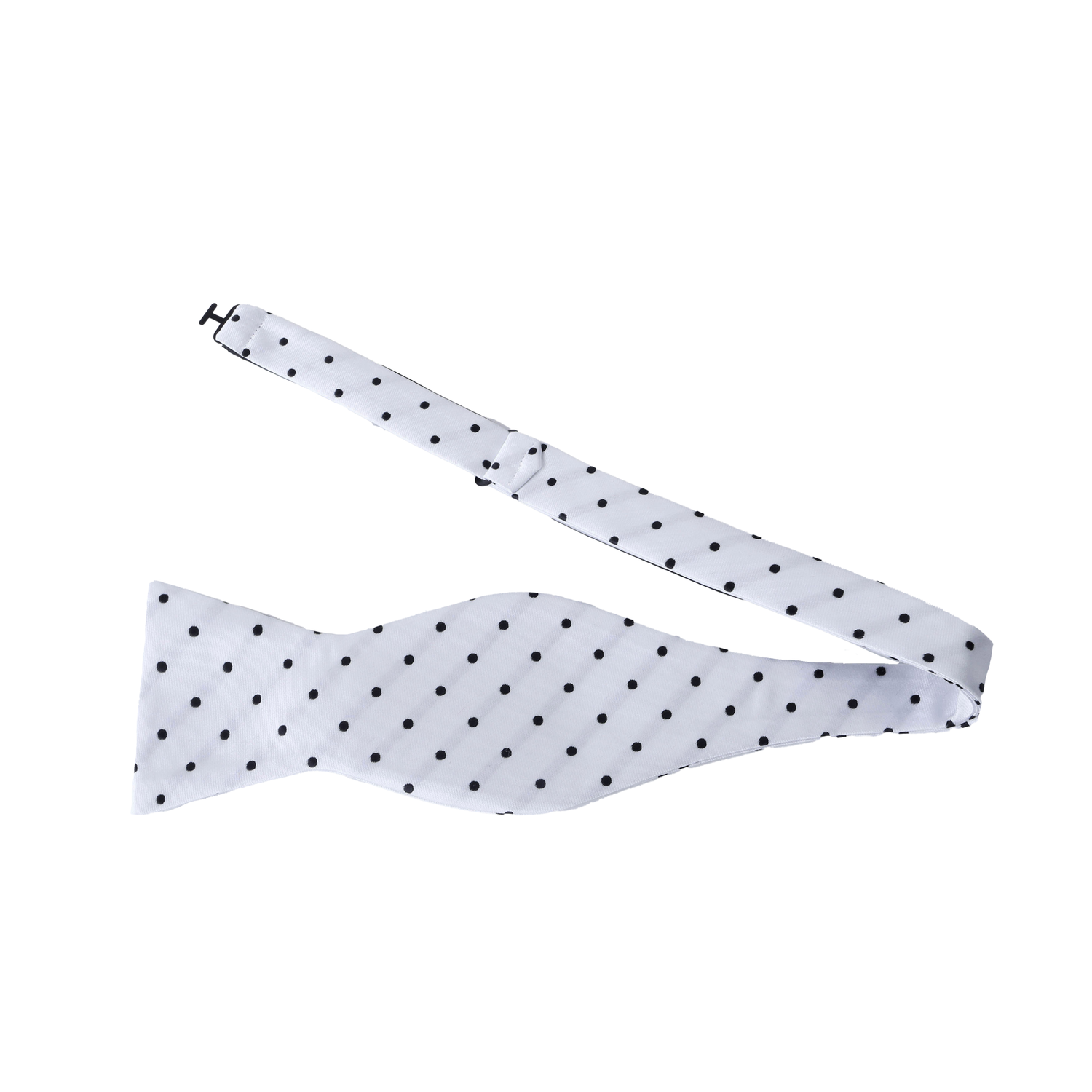 White with medium black dots bow tie self tie