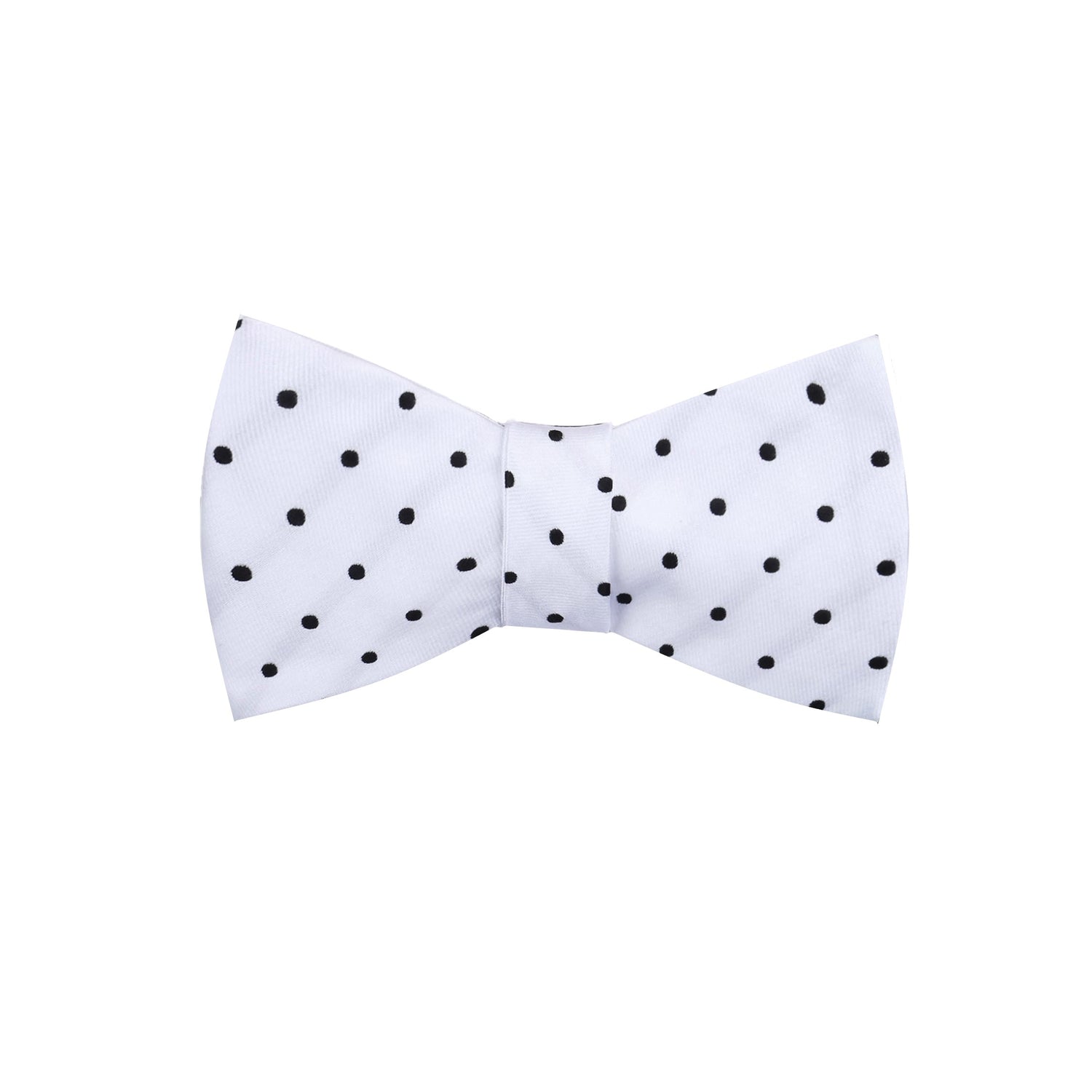 White with medium black dots bow tie