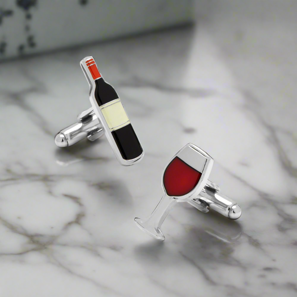 A Wine and Glass Cufflinks 