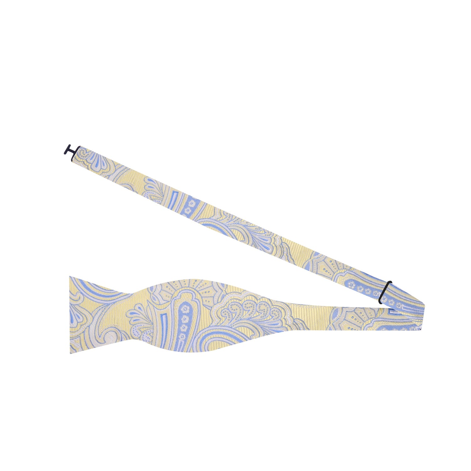 Yellow and Blue Paisley Bow Tie Untied