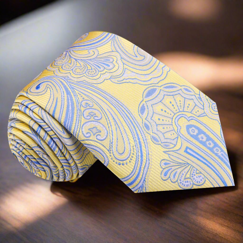 A Yellow and Blue Paisley Tie 