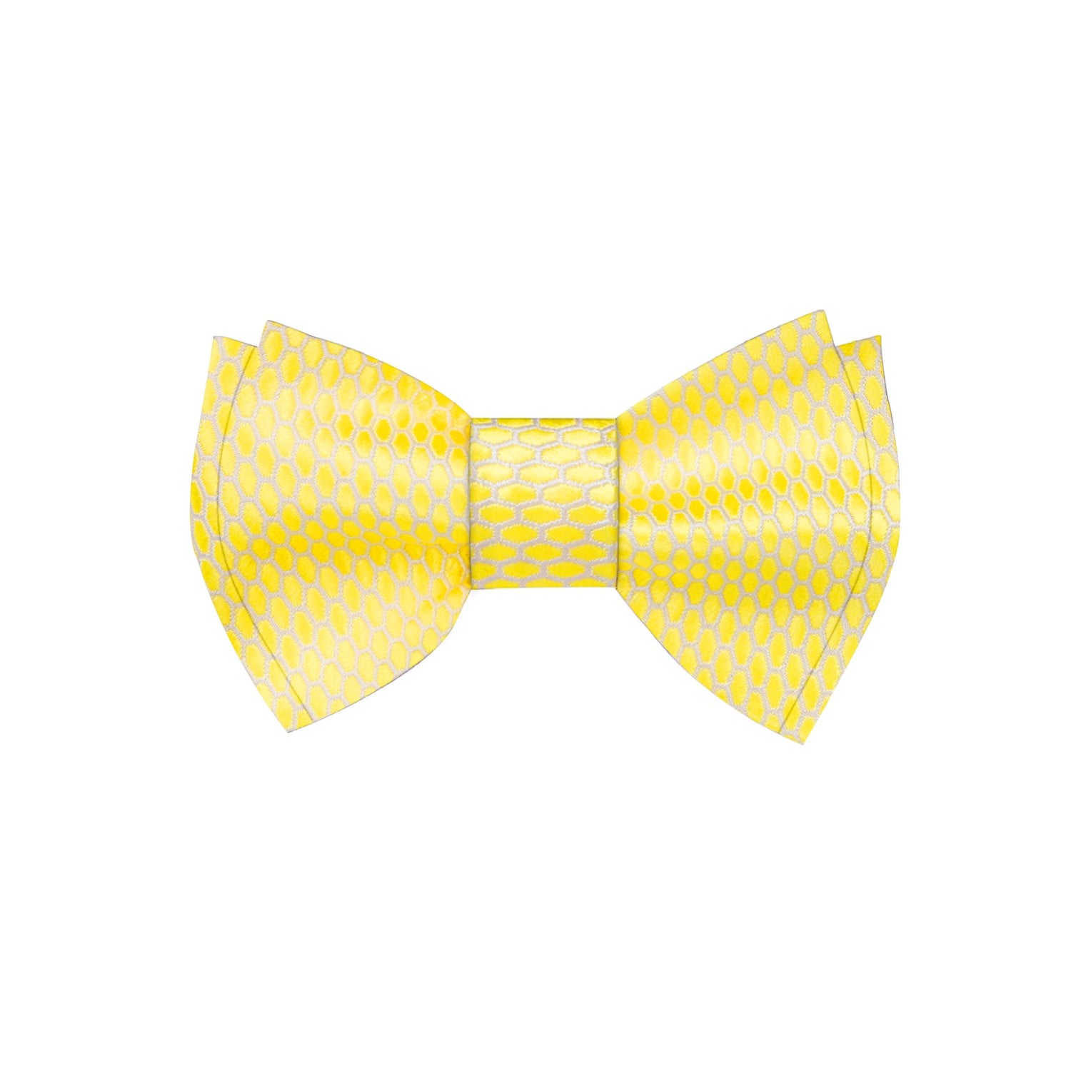 Yellow, White Geometric Bow Tie 