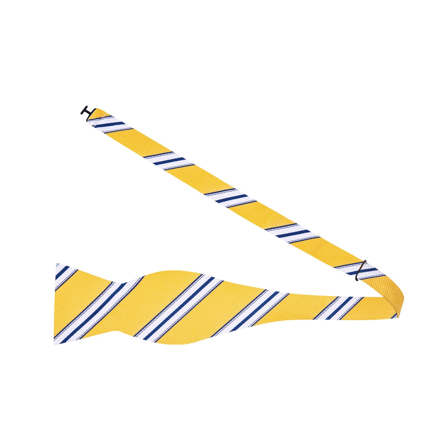 Yellow, White Stripe Bow Tie Untied