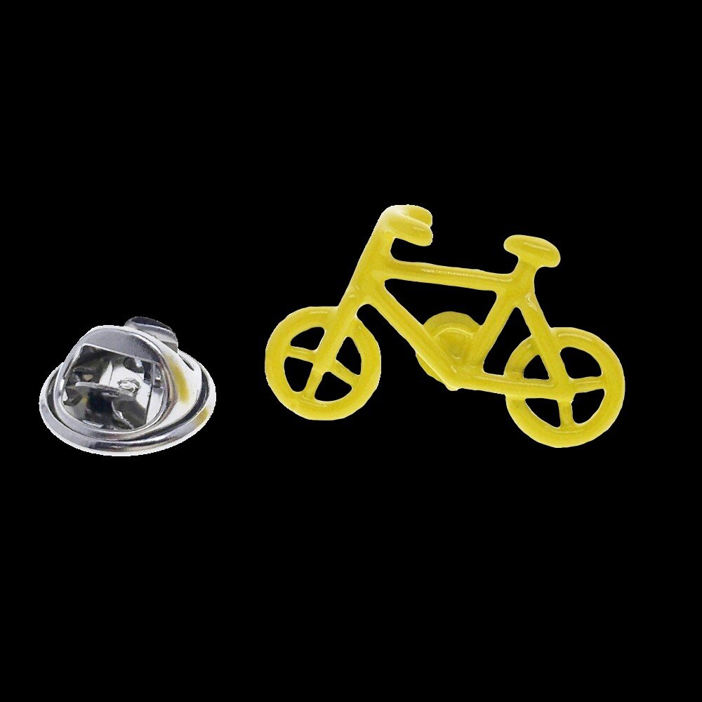 A Yellow Colored Bike Shape Lapel Pin