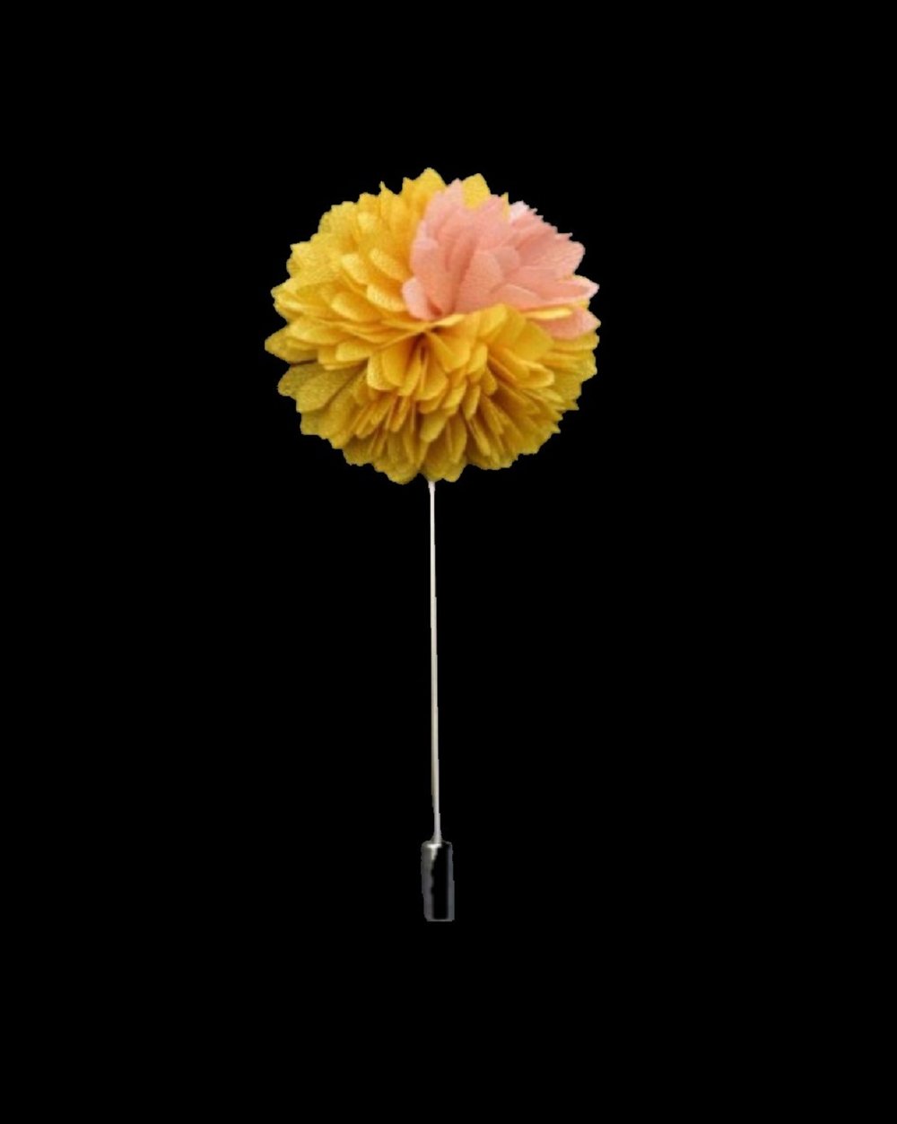 A Yellow, Pink Thin Petal Lapel Flower
