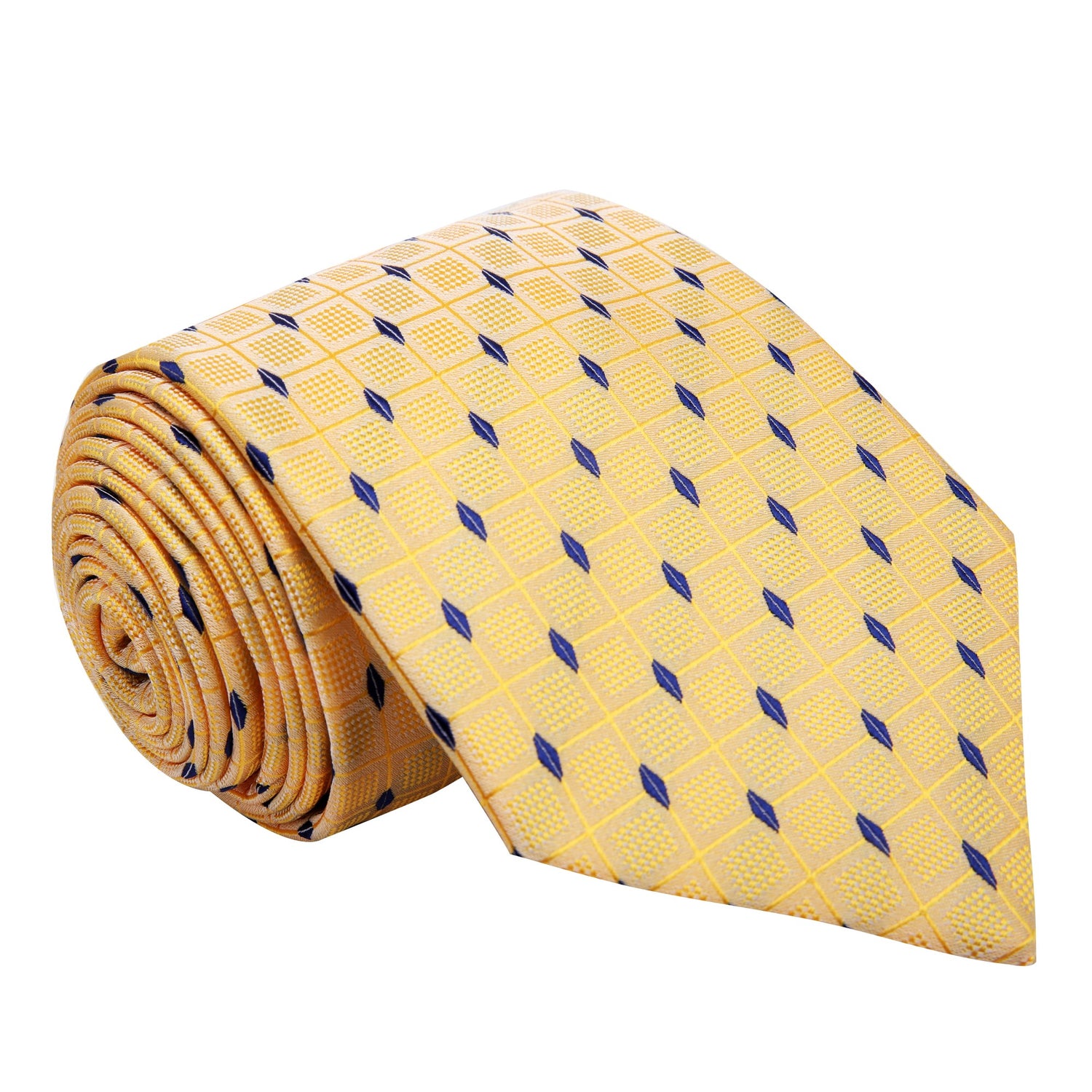 Yellow and Blue Geometric Tie