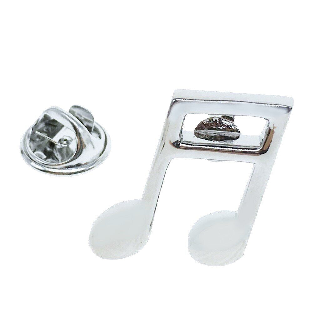 A Silver Music Note Lapel Pin