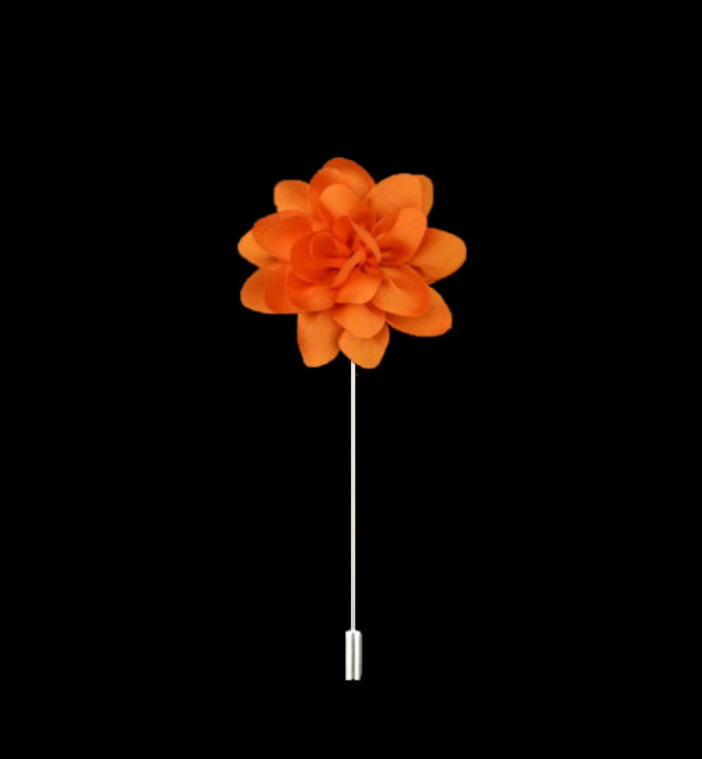 An Orange Color Star Flower Shaped Lapel Pin||Orange