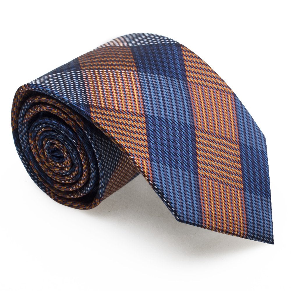 Orange and Blue Plaid Tie