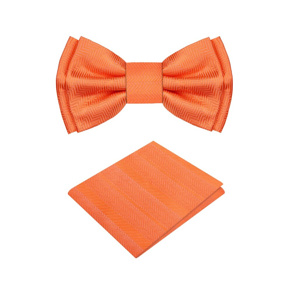 Kids Tiger Orange Bow Tie and Pocket Square